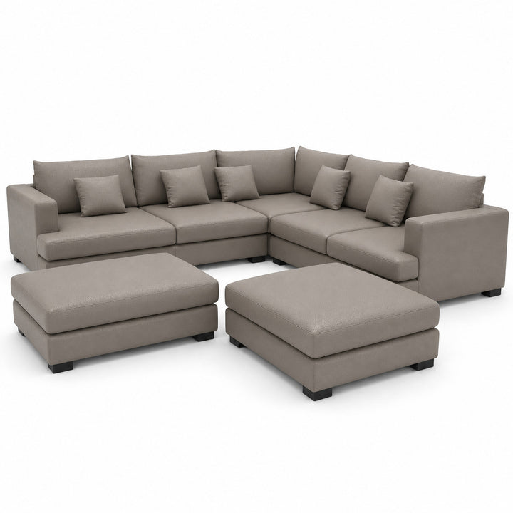 Sofa 02 Custom Upholstery Corner Sofa with 2 Ottomans