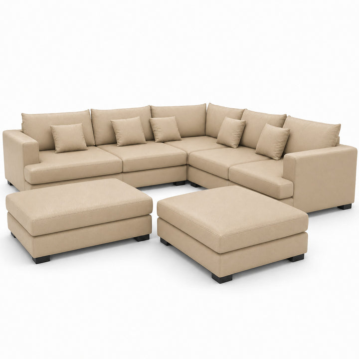 Sofa 02 Custom Upholstery Corner Sofa with 2 Ottomans