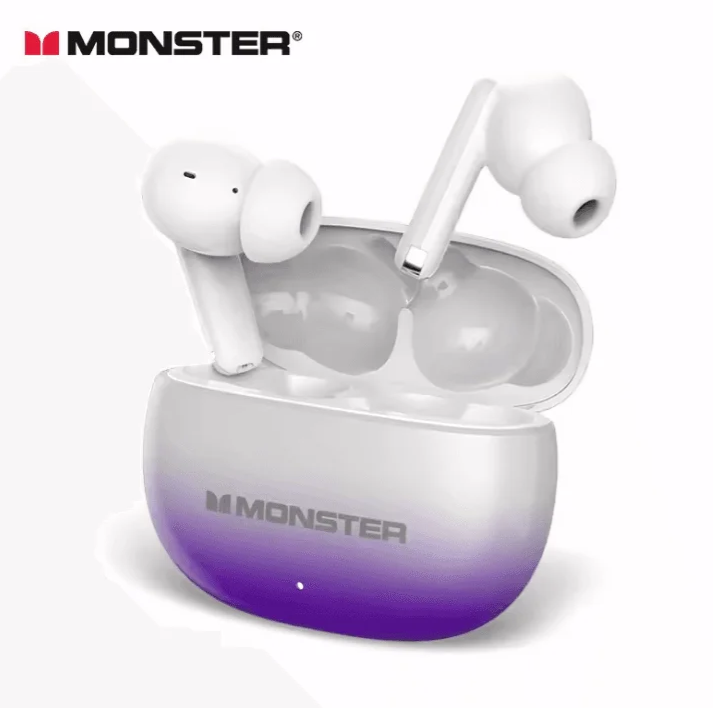 Monster- Aura Fit XT02 True Wireless Eaphones, Purple /Cherry Blossom