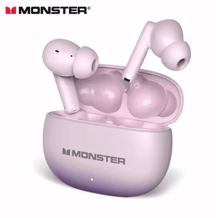 Monster- Aura Fit XT02 True Wireless Eaphones, Purple /Cherry Blossom