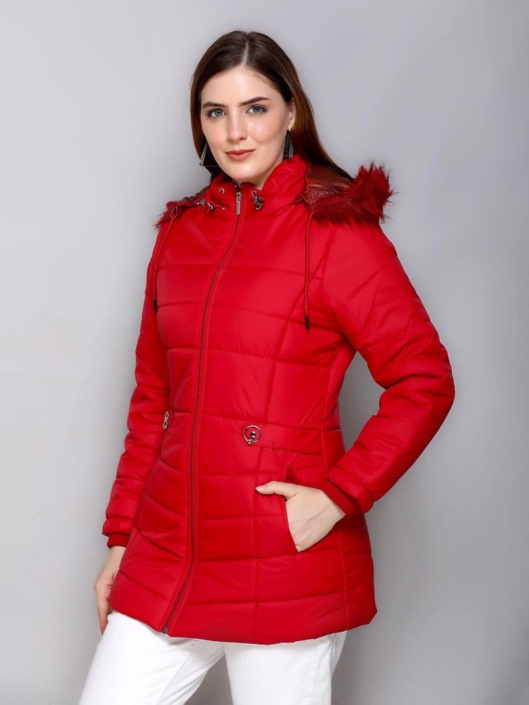 Ladies Medium Long Length Jacket - BA479-BA479-RED-L