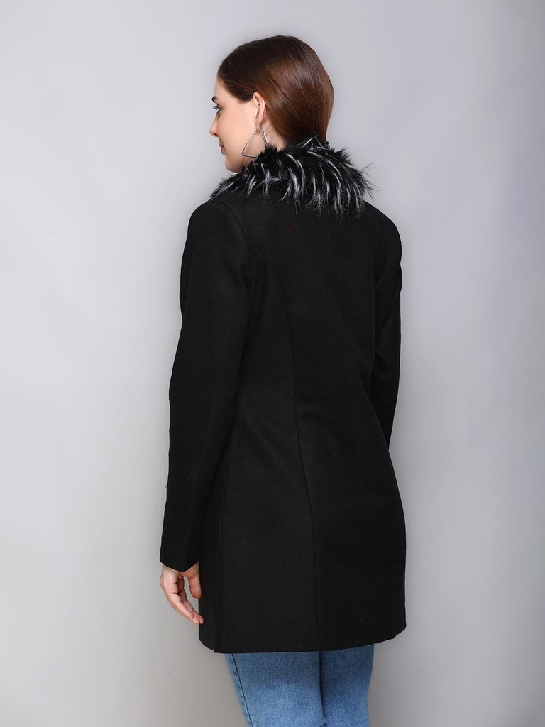 Ladies Long Length Coat - RRBA476-RRBA476-BLACK-L