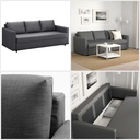 IKEA FRIHETEN Three-seat sofa-bed, Skiftebo dark grey