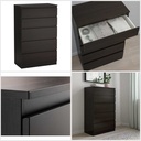 IKEA KULLEN Chest of 5 drawers black brown 70x112 cm