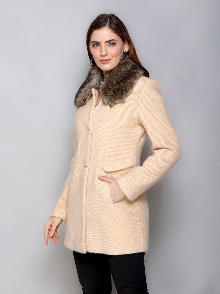 Ladies Medium Long Length Coat - BA357-BA357-CAMEL-L