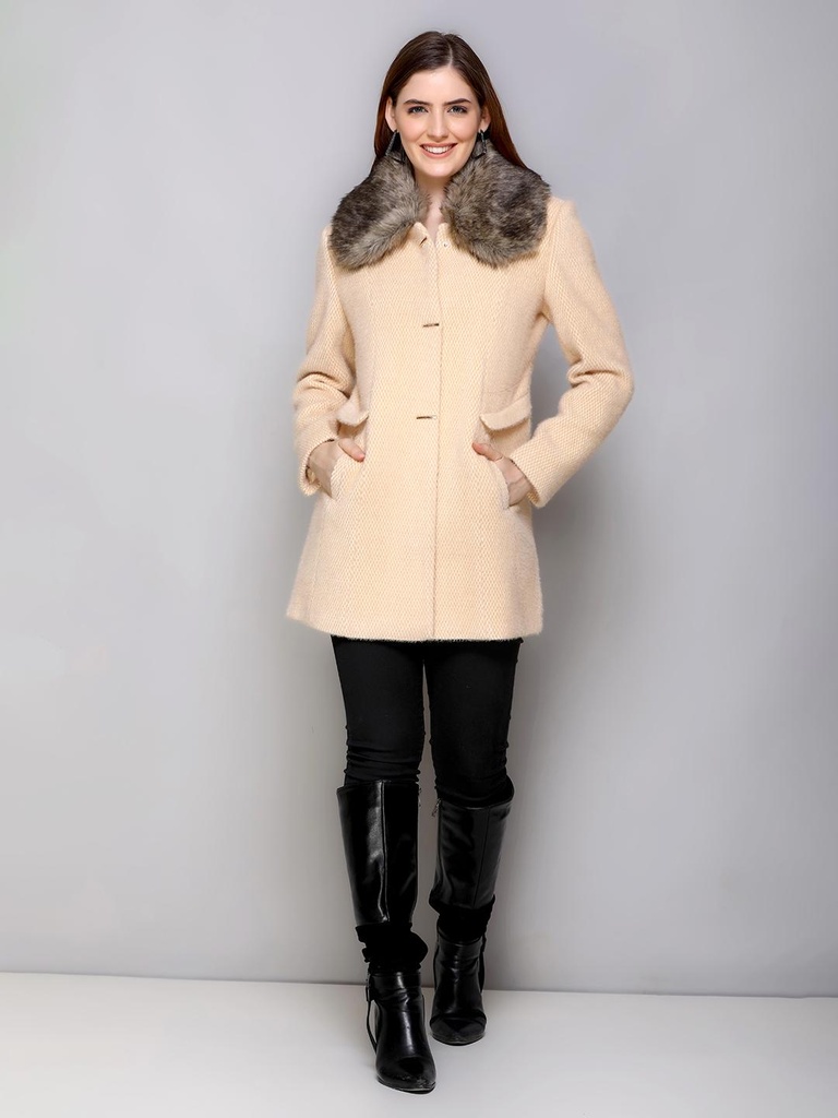 Ladies Medium Long Length Coat - BA357-BA357-CAMEL-L