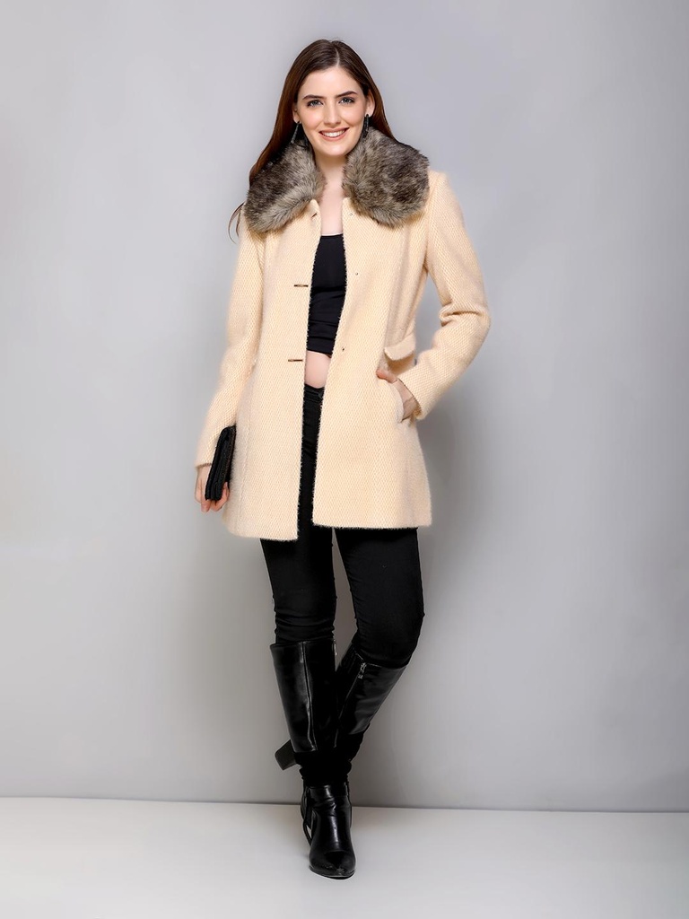 Ladies Medium Long Length Coat - BA357-BA357-CAMEL-L