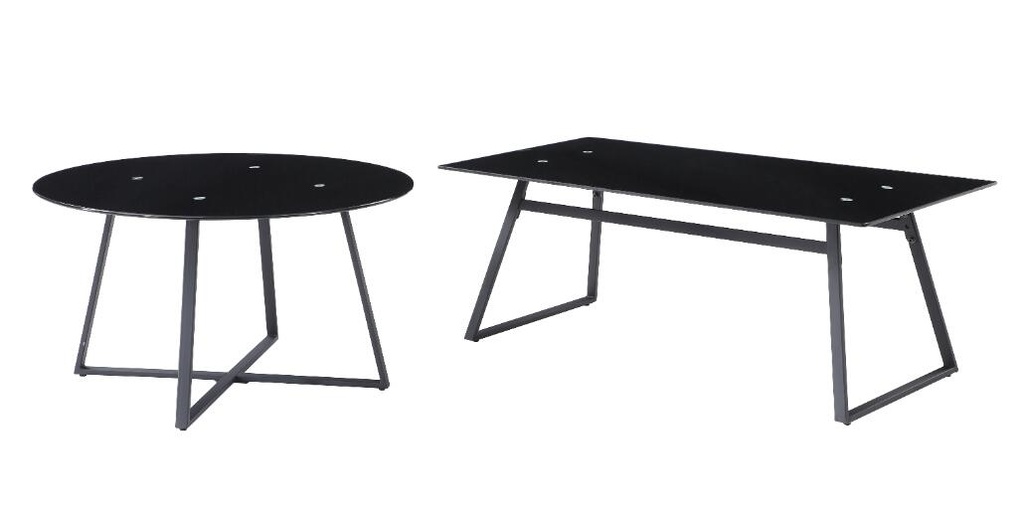 Idiya Acra Round black coffee table