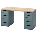 Ikea LAGKAPTEN - ALEX desk white stained oak effect-grey-turquoise 140x60 cm