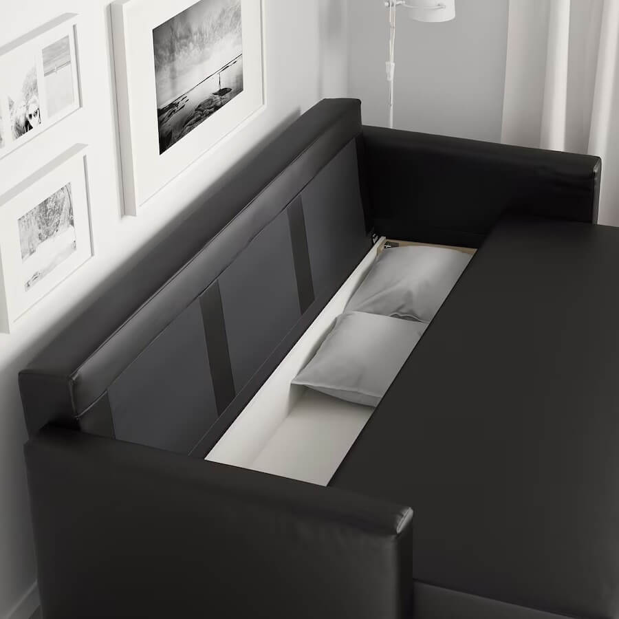 IKEA FRIHETEN Three-Seat Sofa-Bed, Bomstad Black
