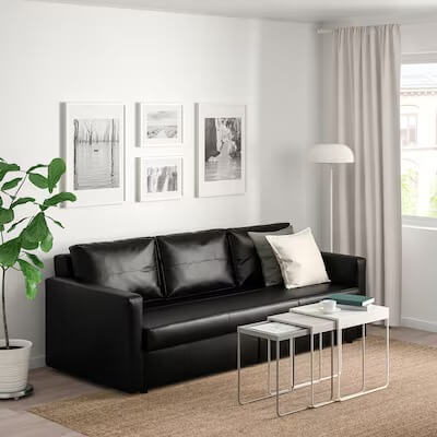 IKEA FRIHETEN Three-Seat Sofa-Bed, Bomstad Black