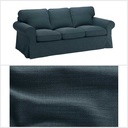 Ikea EKTORP Cover three-seat sofa, Hillared dark blue