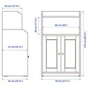 IKEA HAUGA Cabinet with 2 Doors White 70X116 cm