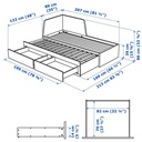 IKEA Flekke Day-Bed Frame with 2 Drawers, Black-Brown