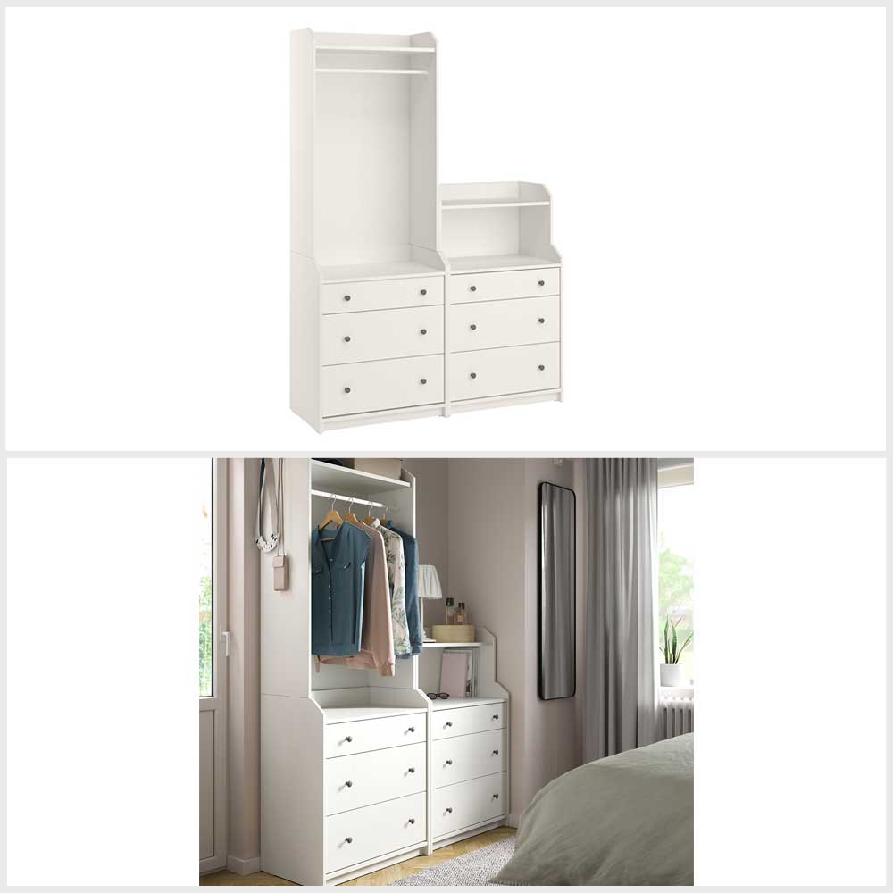 Ikea HAUGA Storage combination white 140x199 cm