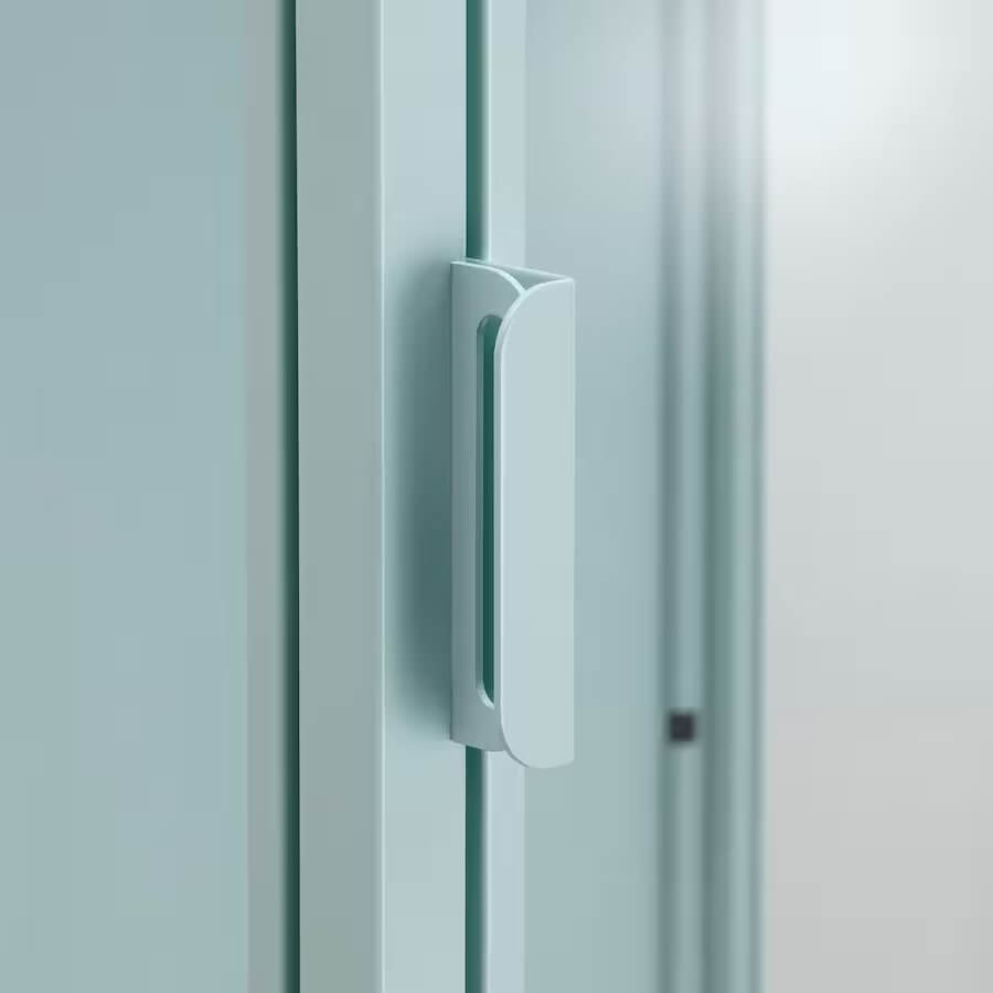 IKEA Rudsta Glass-Door Cabinet Light Turquoise 42X37X155 cm