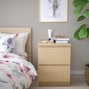 IKEA MALM Chest of 2 Drawers, White Stained Oak Veneer