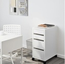 MICKE Drawer Unit on Castors, White