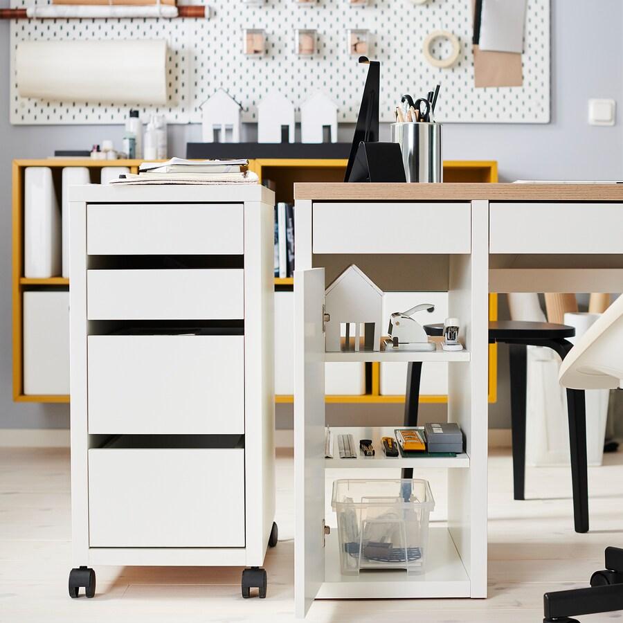 MICKE Drawer Unit on Castors, White