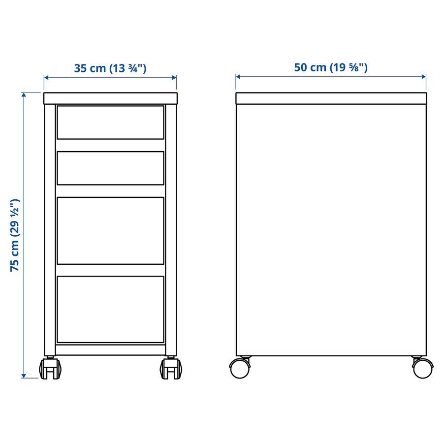 MICKE Drawer Unit on Castors, White