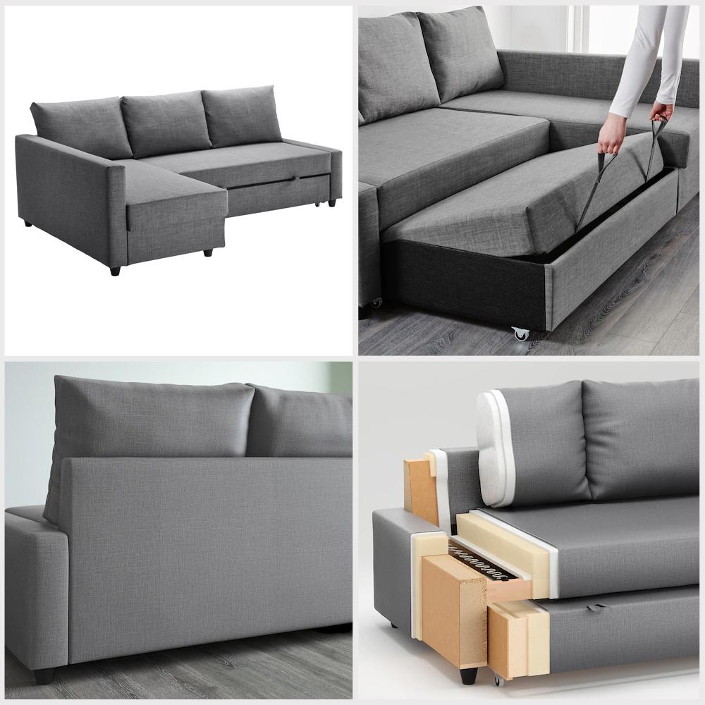 FRIHETEN Corner Sofa-Bed with Storage, Skiftebo Dark Grey
