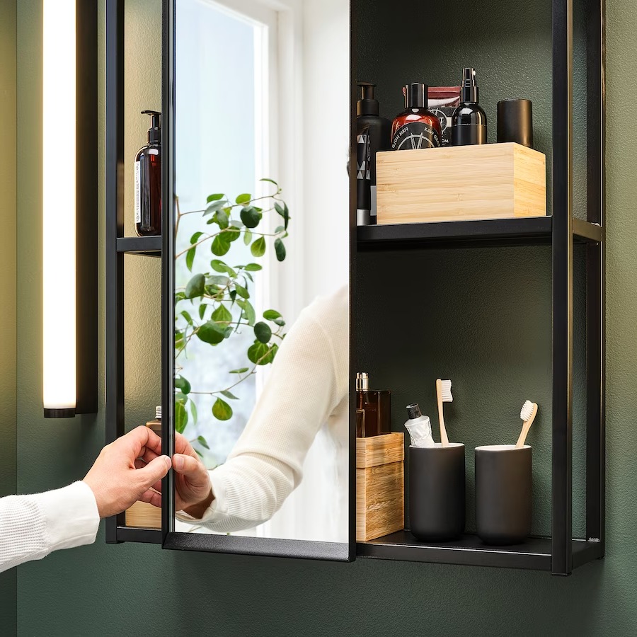 Ikea ENHET mirror cabinet anthracite 60x17x75 cm