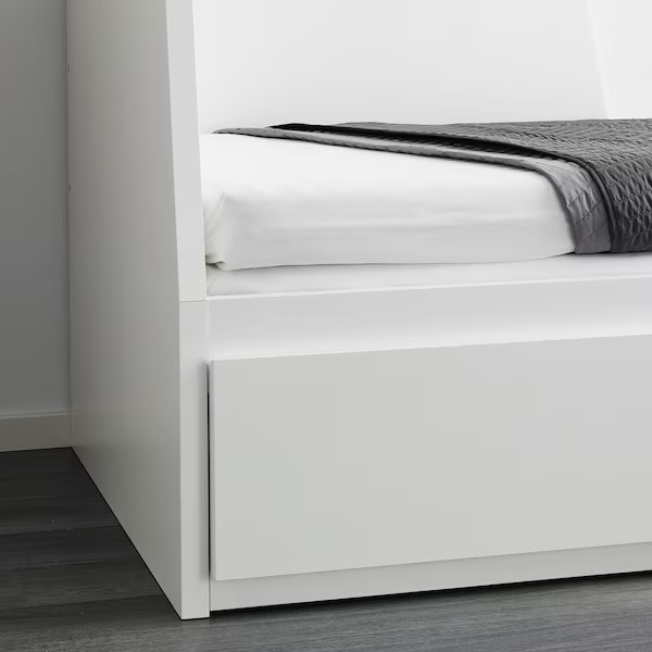 Flekke Day-Bed W 2 Drawers-2 Mattresses, White, Husvika Firm