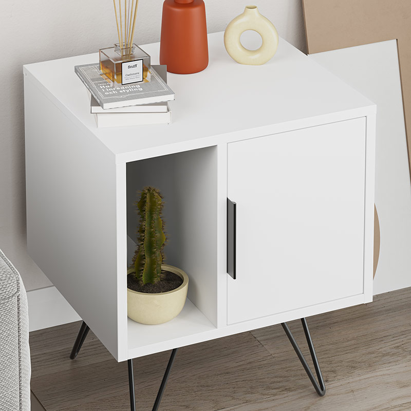 ANTIOCH BEDSIDE TABLE - WHITE - WHITE