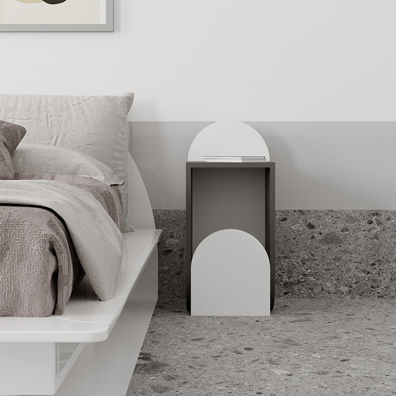 BATHURST NIGHTSTAND - ANTHRACITE - WHITE