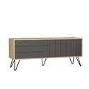 OREGON TV STAND - OAK - ANTHRACITE