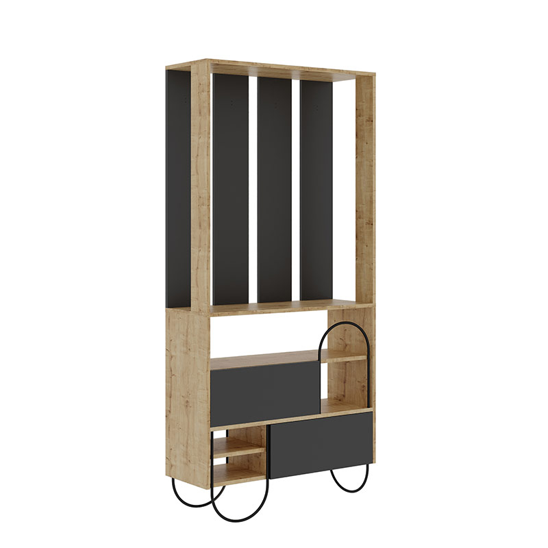 ARMIDALE HALL STAND - OAK - ANTHRACITE