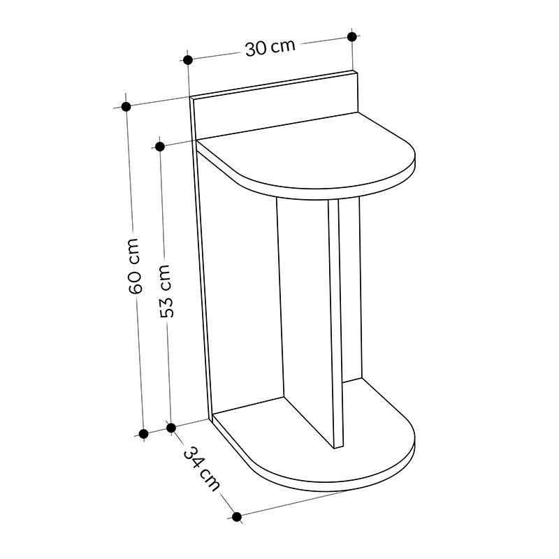 METHUEN SIDE TABLE - WHITE - ANTHRACITE