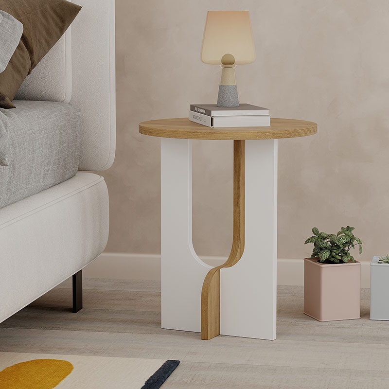 JOHNSTOWN SIDE TABLE - OAK - WHITE