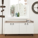 MEMPHIS CONSOLE TABLE - WHITE - LIGHT MOCHA