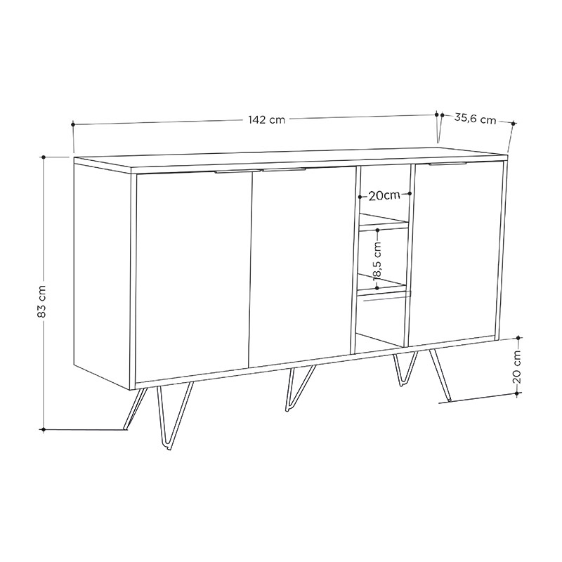 PASCAGOULA CONSOLE - WHITE - WHITE