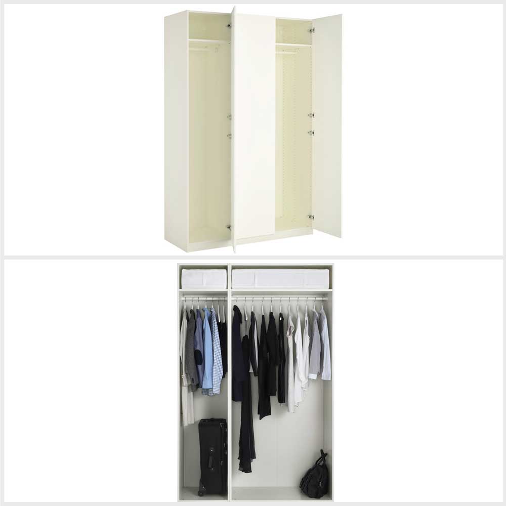 Ikea PAX Wardrobe, white/Forsand white150x60x236 cm