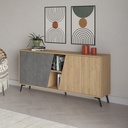 NORWOOD CONSOLE 180 - OAK - RETRO GREY
