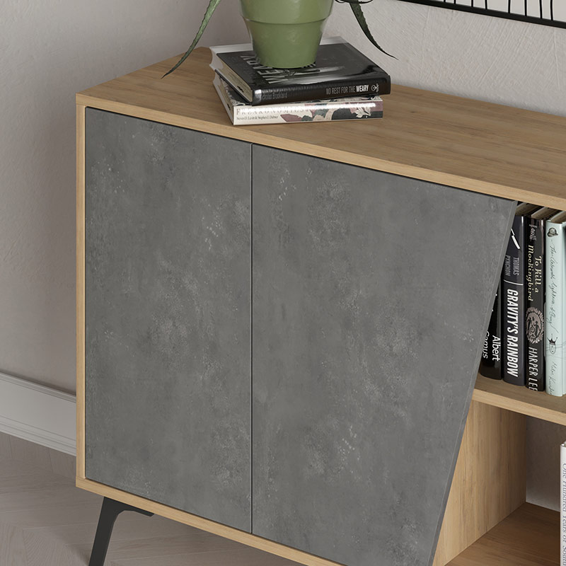 NORWOOD CONSOLE 180 - OAK - RETRO GREY