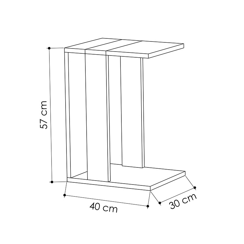 IRVINE C TABLE - OAK - WHITE