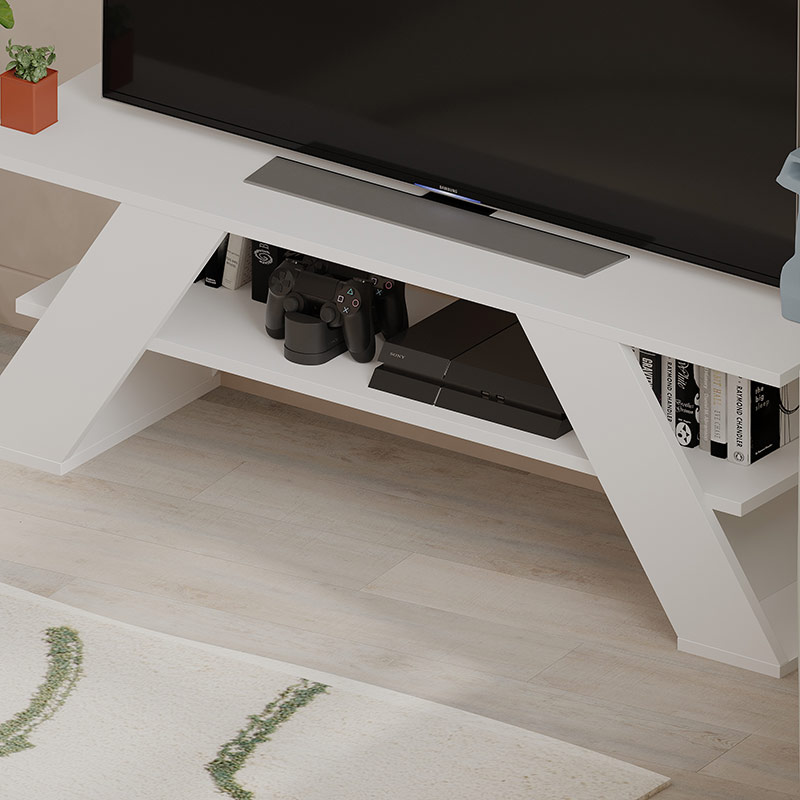 MUSKEGON TV STAND - WHITE