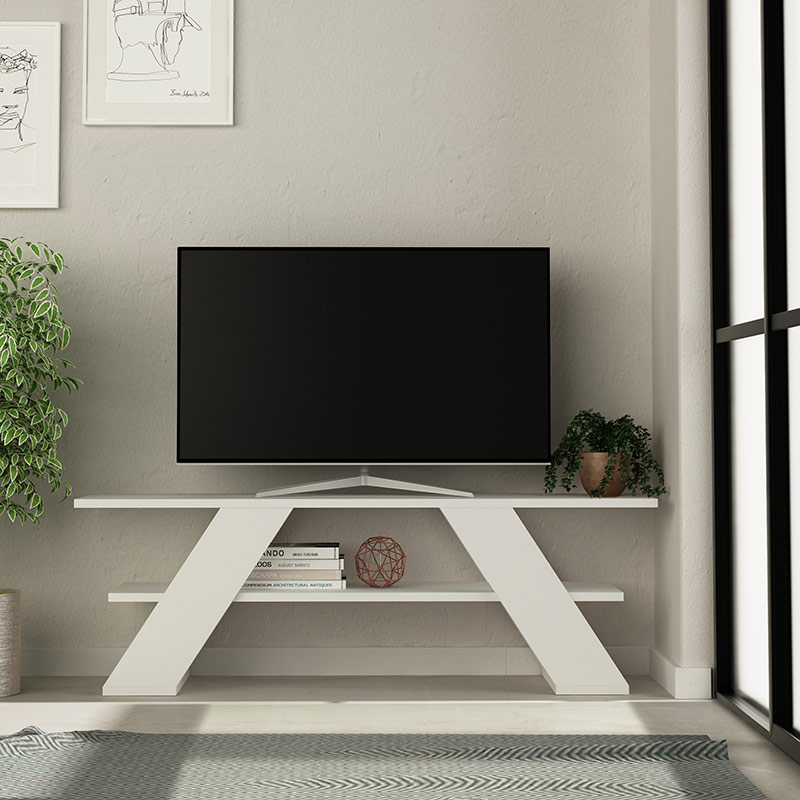 MUSKEGON TV STAND - WHITE