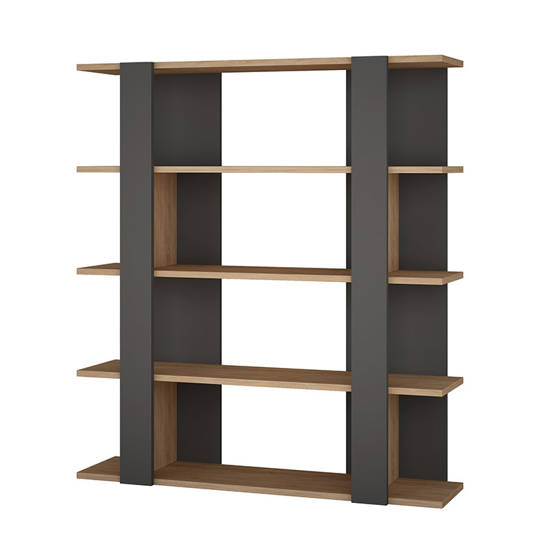 ABILENE BOOKCASE - ANTHRACITE - OAK