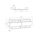 Mugla Tv Stand - White - Oak