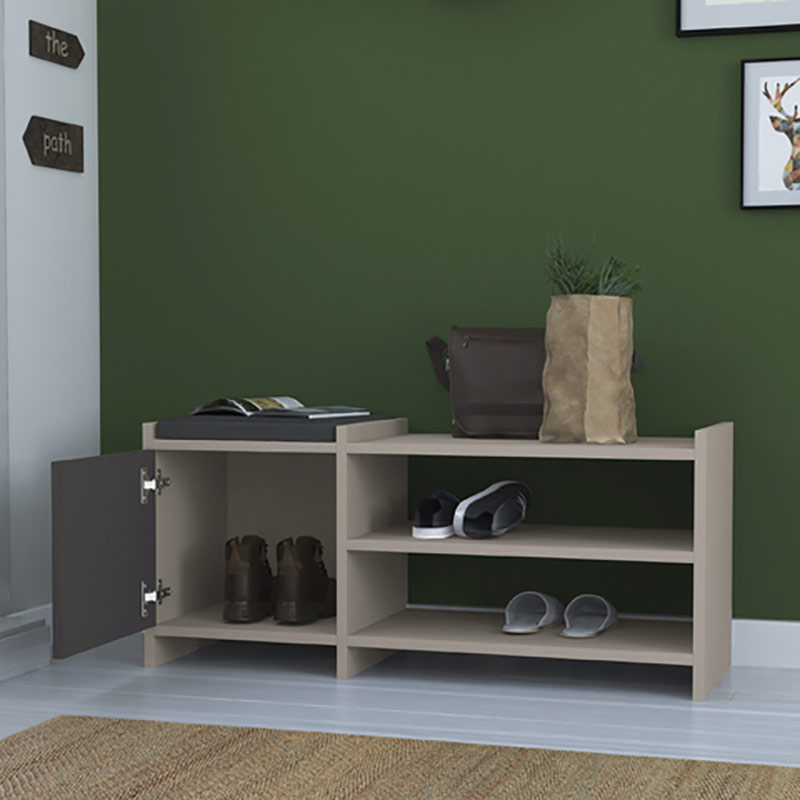 Denizli Hall Stand - Light Mocha - Anthracite