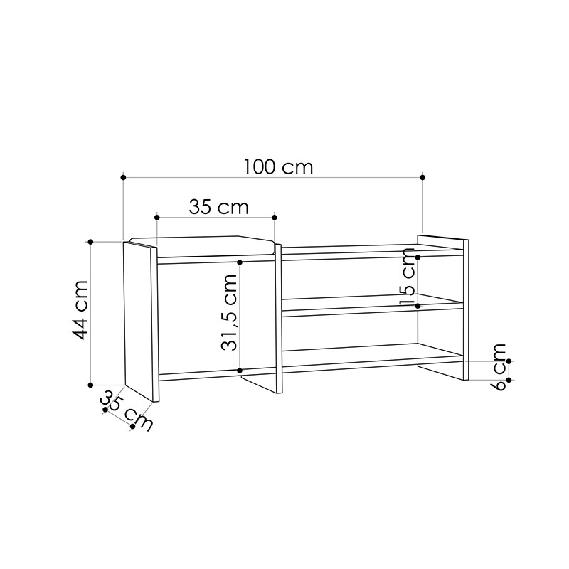 Denizli Hall Stand - Light Mocha - Anthracite