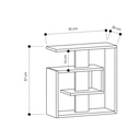 Bandırma Side Table - Oak - White