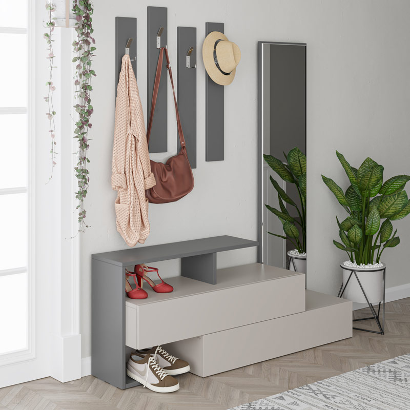 Midyat Hall Stand - Light Mocha - Anthracite