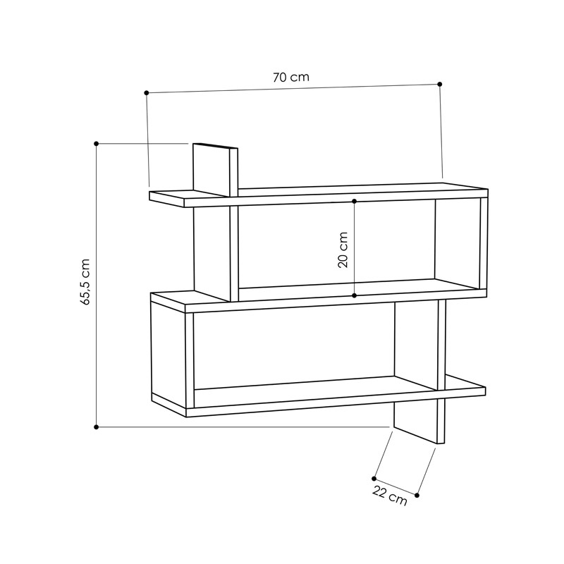 Tunceli Paralel Bookcase - White