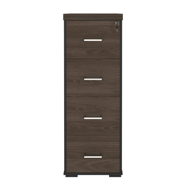  Aguas 4 Drawers File Cabinet II - Charuto/ Black