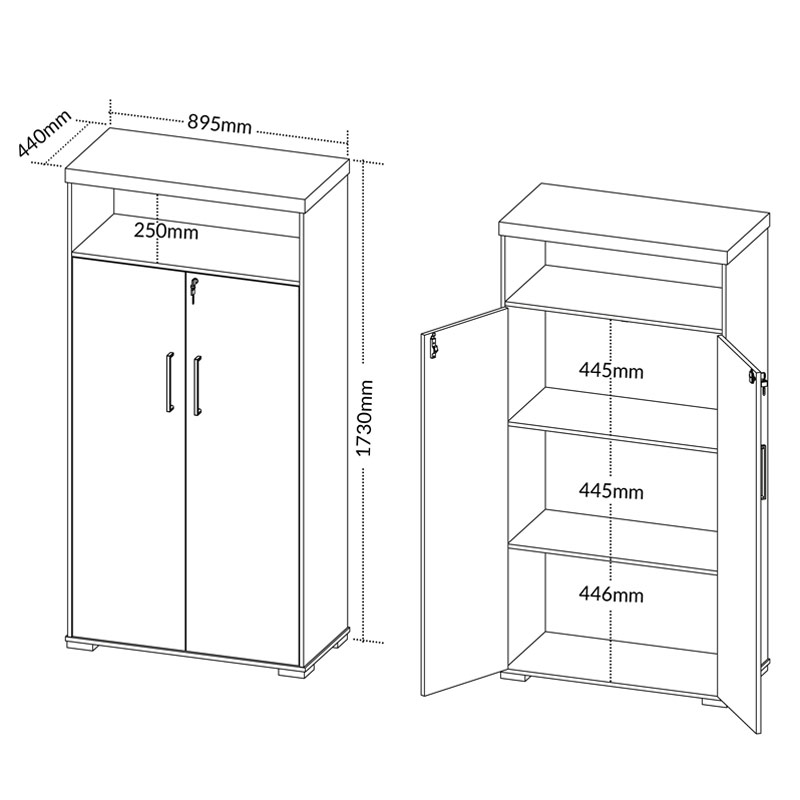  Aguas High Cabinet With Niche - Charuto/ Black